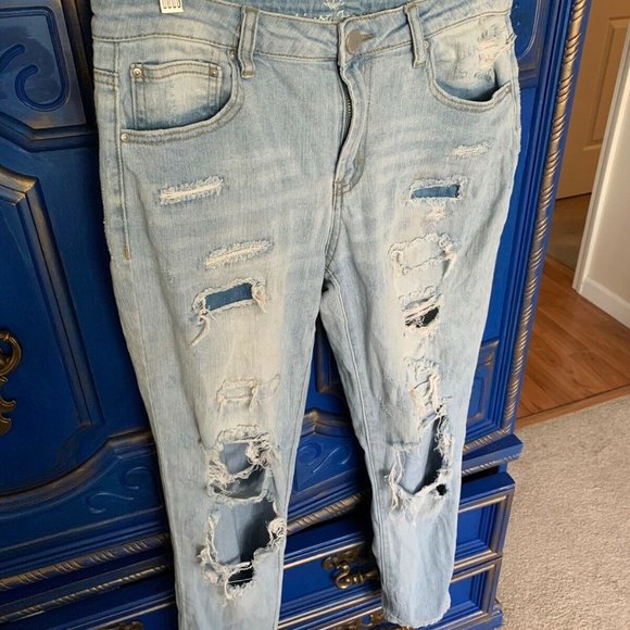 Almost Famous Denim - Almost Famous Ripped Distressed Skinny Jeans 11